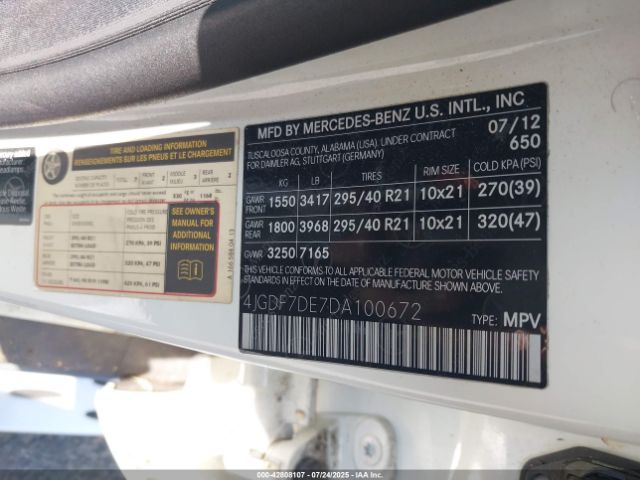 2013 MERCEDES-BENZ GL 550 4JGDF7DE7DA100672 Photo 8