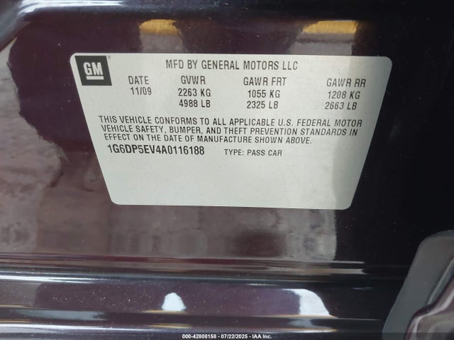2010 CADILLAC CTS 1G6DP5EV4A0116188 Photo 8