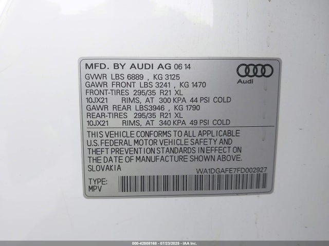 2015 AUDI Q7 WA1DGAFE7FD002927 Photo 8