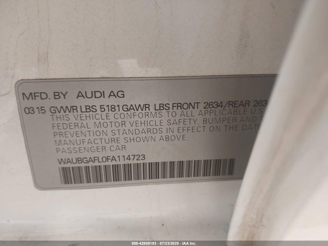 2015 AUDI S4 WAUBGAFL0FA114723 Photo 8