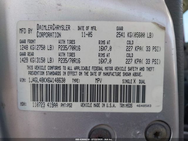 2006 JEEP LIBERTY 1J4GL48KX6W148630 Photo 8