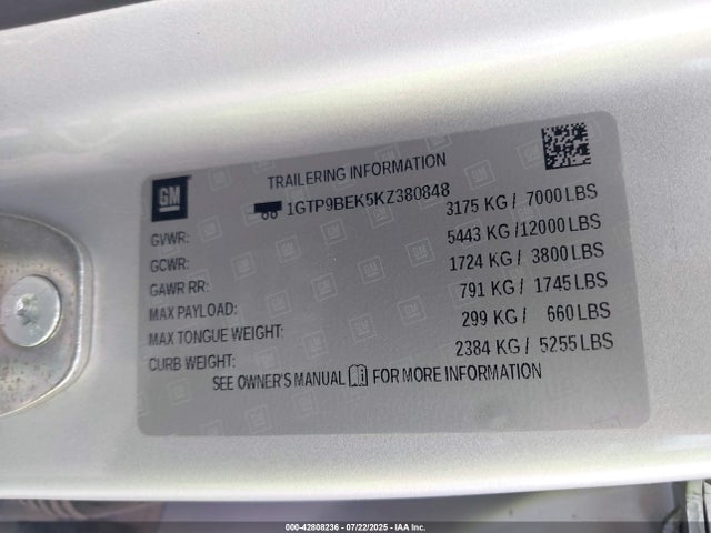 1GTP9BEK5KZ380848 GMC l3b