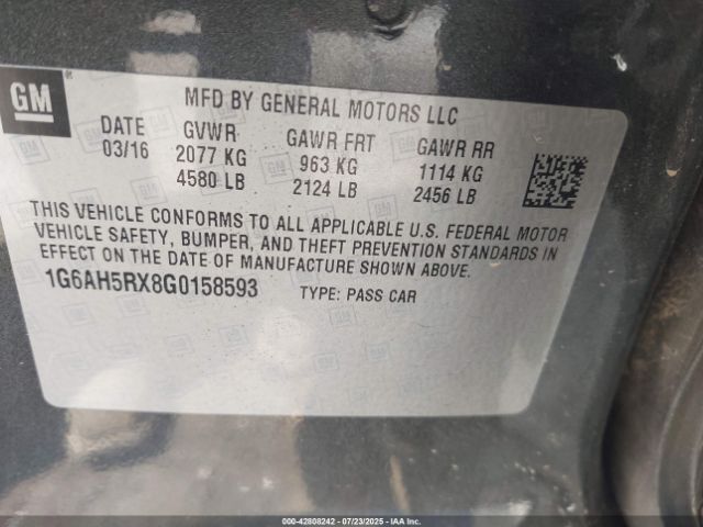 2016 CADILLAC ATS 1G6AH5RX8G0158593 Photo 8