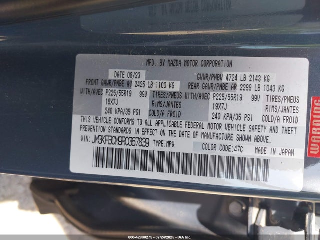 JM3KFBCM9R0367839 Mazda py cylinder deactivation