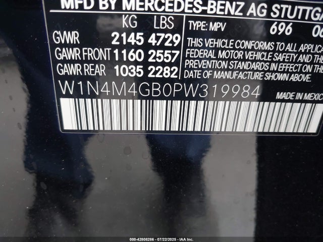 W1N4M4GB0PW319984 Mercedes-Benz m260