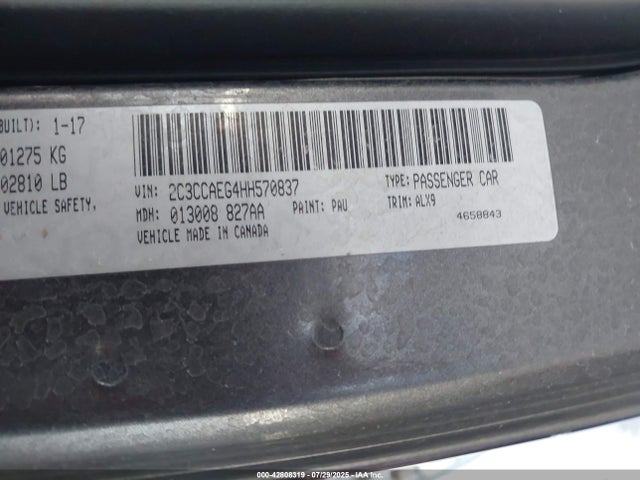2C3CCAEG4HH570837 Chrysler 2017
