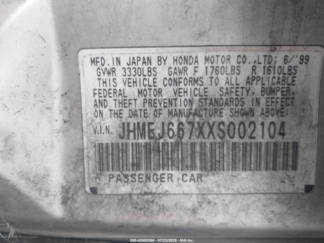 1999 HONDA CIVIC JHMEJ667XXS002104 Photo 8