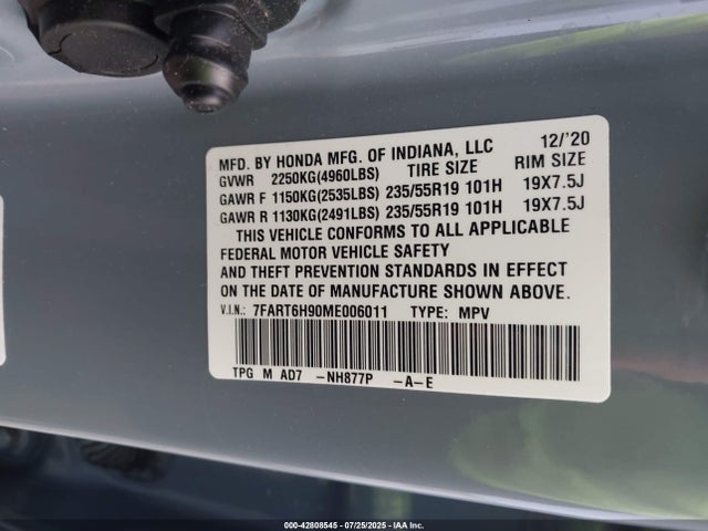 7FART6H90ME006011 Honda lfb2