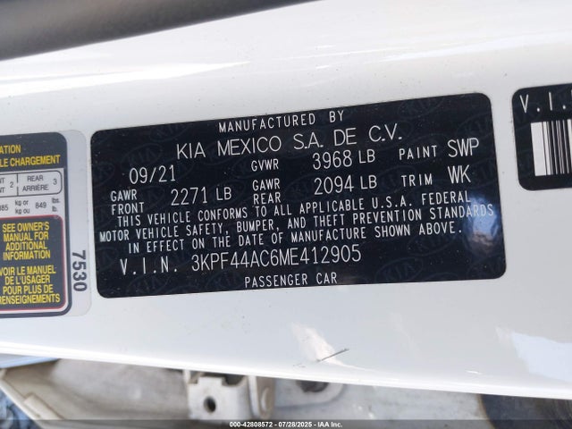 KIA FORTE GT 2021 3KPF44AC6ME412905 Image 9