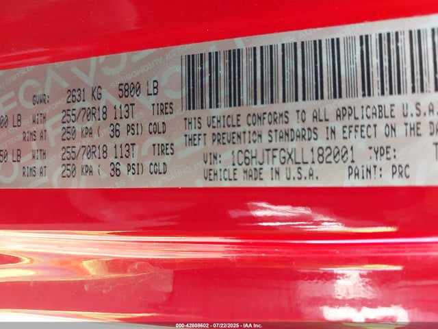 1C6HJTFGXLL182001 Jeep 2020