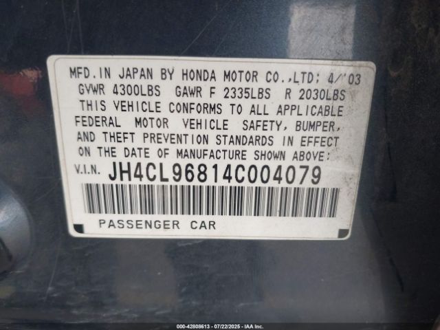 2004 ACURA TSX JH4CL96814C004079 Photo 8