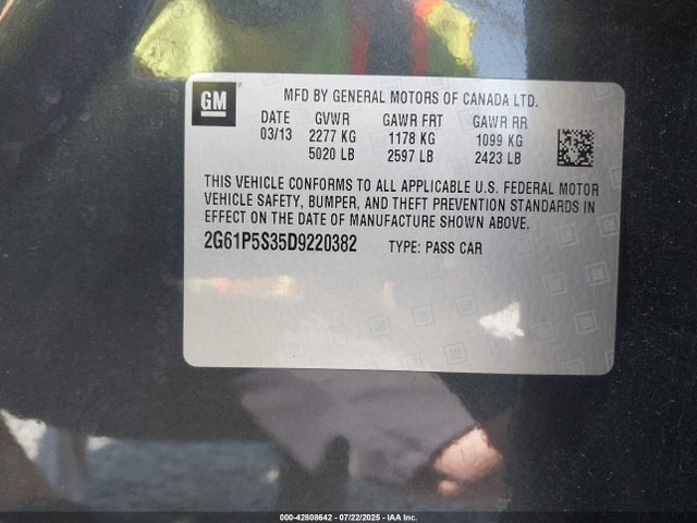 2013 CADILLAC XTS 2G61P5S35D9220382 Photo 8