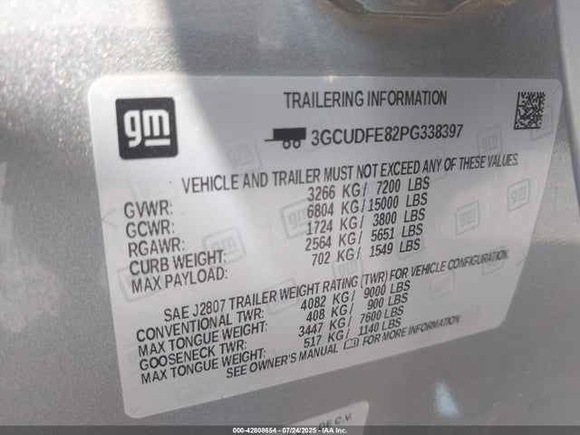 Chevrolet lz0 2023 3GCUDFE82PG338397 Image 9