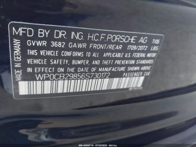 2006 PORSCHE BOXSTER WP0CB29856S730172 Photo 8