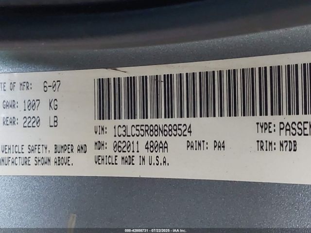 2008 CHRYSLER SEBRING 1C3LC55R88N689524 Photo 8
