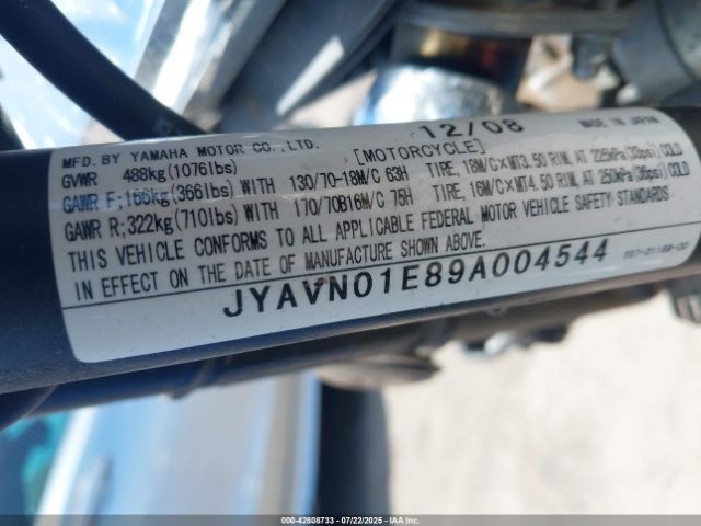 2009 YAMAHA XVS950 JYAVN01E89A004544 Photo 9
