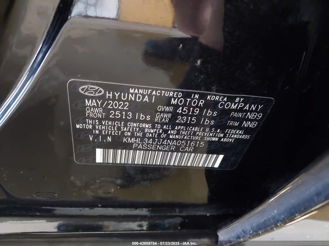 KMHL34JJ4NA051615 Hyundai gdi nu pe