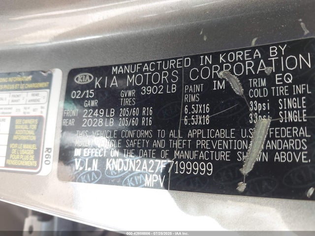 KIA dohc gdi gamma 2015 KNDJN2A27F7199999 Image 9