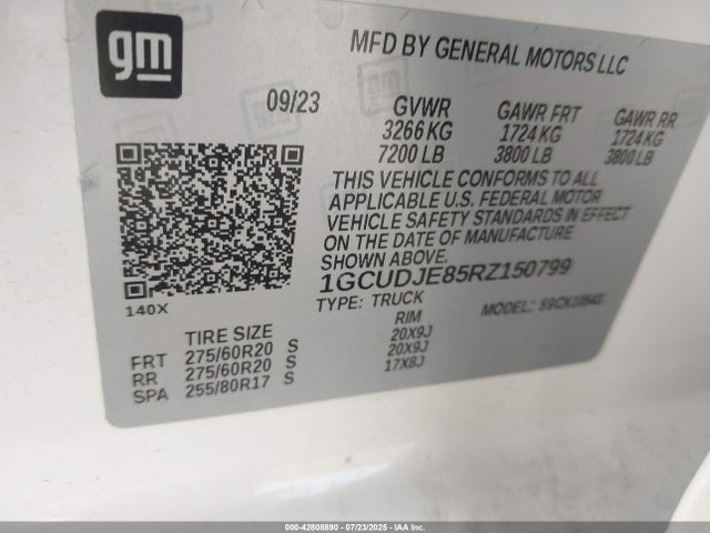 1GCUDJE85RZ150799 Chevrolet lz0