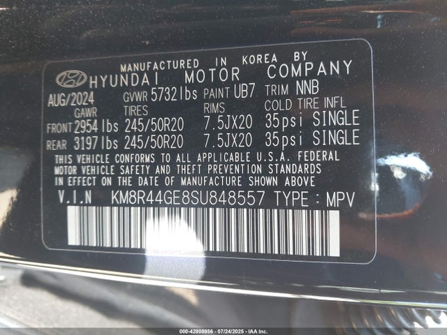 KM8R44GE8SU848557 Hyundai gdi lambda ii