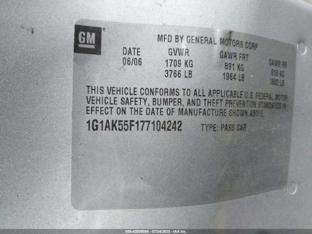 2007 CHEVROLET COBALT 1G1AK55F177104242 Photo 8
