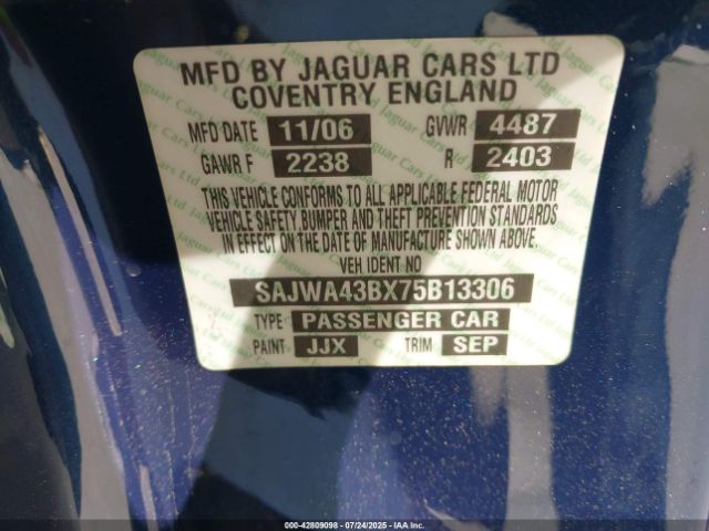 2007 JAGUAR XK SAJWA43BX75B13306 Photo 8