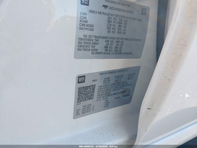 Chevrolet l84 2021 1GCUYDED3MZ425906 Image 9