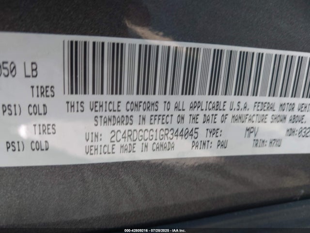 2C4RDGCG1GR344045 Dodge Grand Caravan