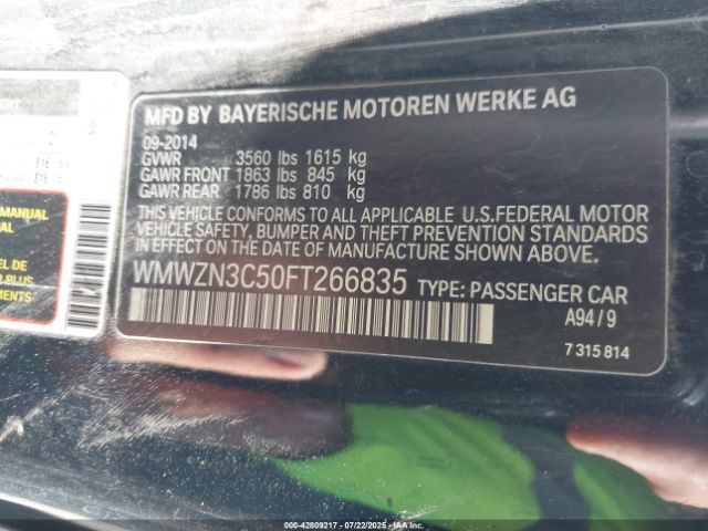 2015 MINI CONVERTIBLE WMWZN3C50FT266835 Photo 8