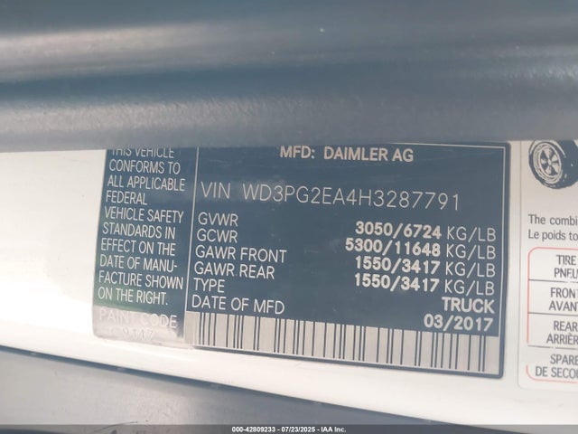WD3PG2EA4H3287791 Mercedes-Benz m274