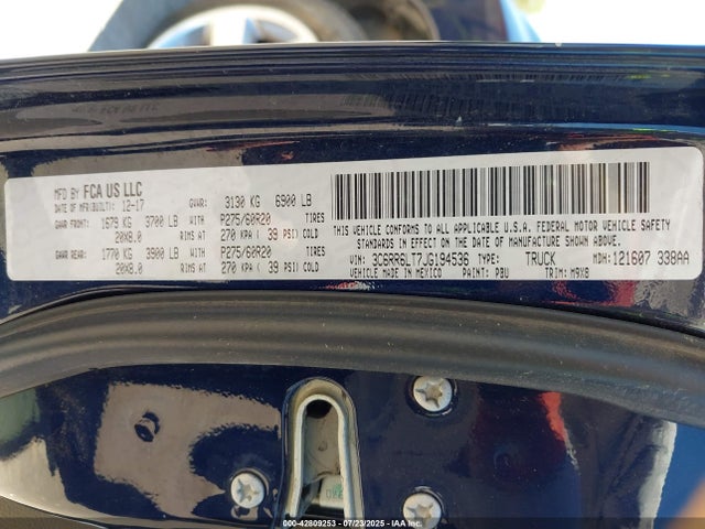 RAM 1500 2018 3C6RR6LT7JG194536 Image 9