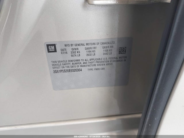 2014 CADILLAC XTS 2G61P5S35E9326364 Photo 8