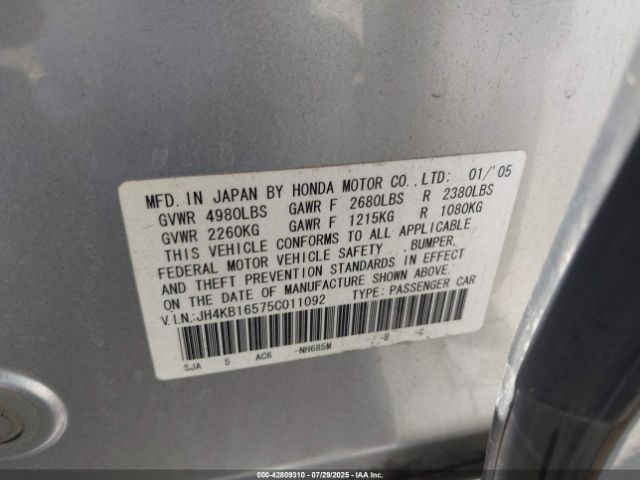 2005 ACURA RL JH4KB16575C011092 Photo 8