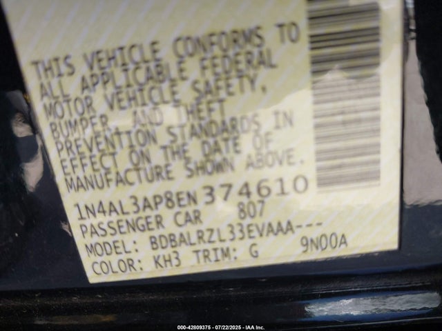 1N4AL3AP8EN374610 Nissan Altima