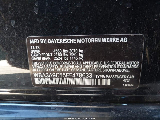 BMW 2014 2014 WBA3A9C55EF478633 Image 9