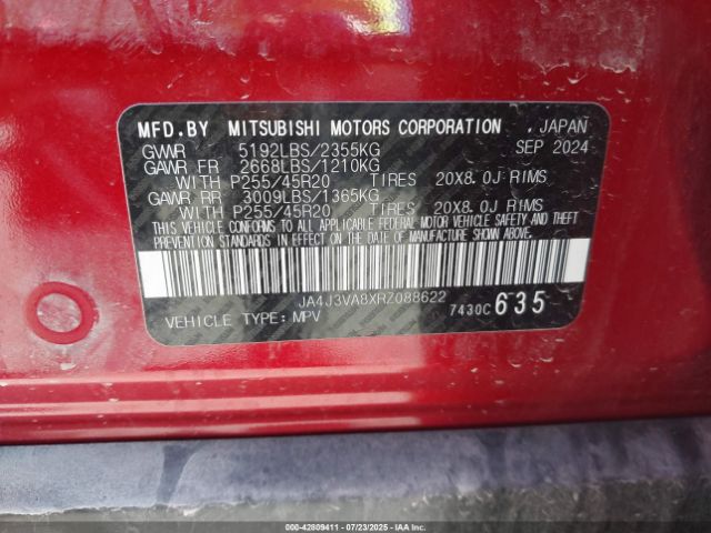 2024 MITSUBISHI OUTLANDER JA4J3VA8XRZ088622 Photo 8