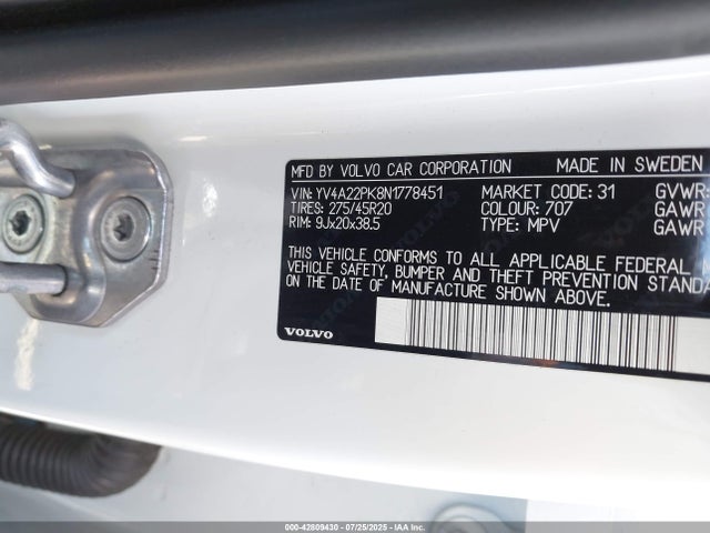 YV4A22PK8N1778451 Volvo b4204ts (hp)