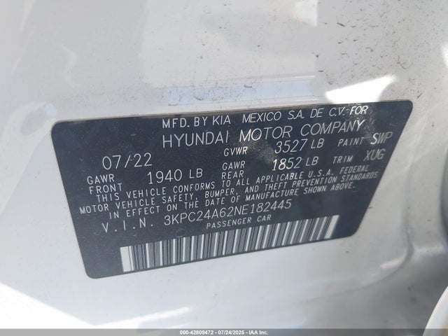 Hyundai gamma ii 2022 3KPC24A62NE182445 Image 9