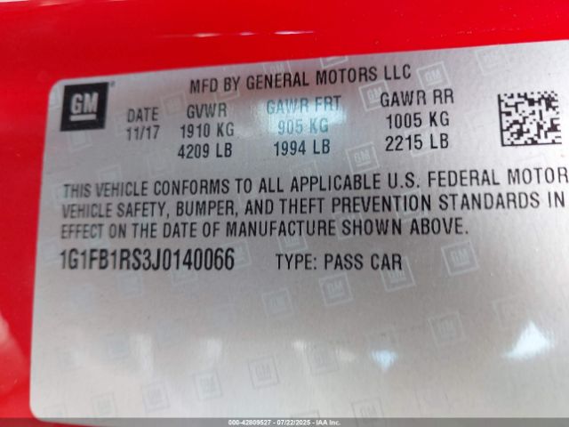 2018 CHEVROLET CAMARO 1G1FB1RS3J0140066 Photo 8