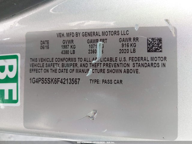 Buick lea 2015 1G4PS5SK6F4213567 Image 9