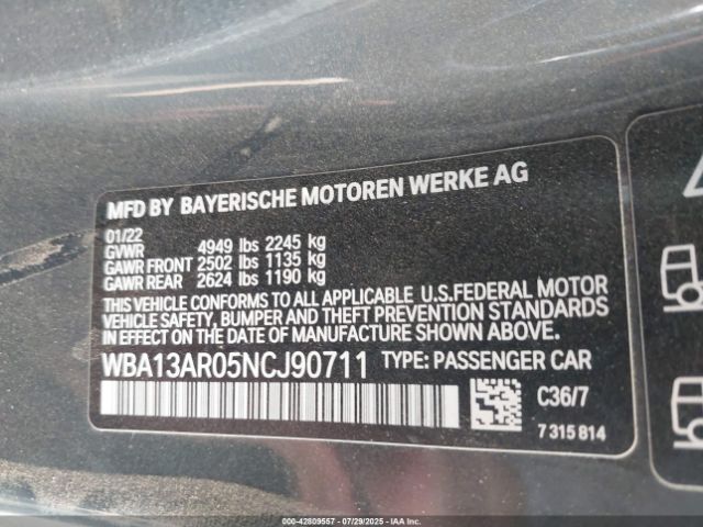 2022 BMW M440I WBA13AR05NCJ90711 Photo 8