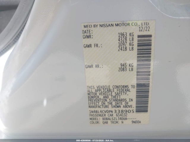 Nissan Altima 2023 1N4BL4CV0PN338905 Image 9