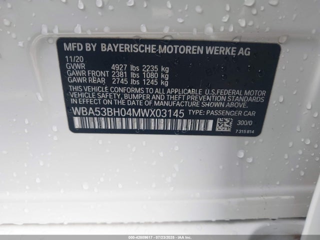WBA53BH04MWX03145 BMW 530I