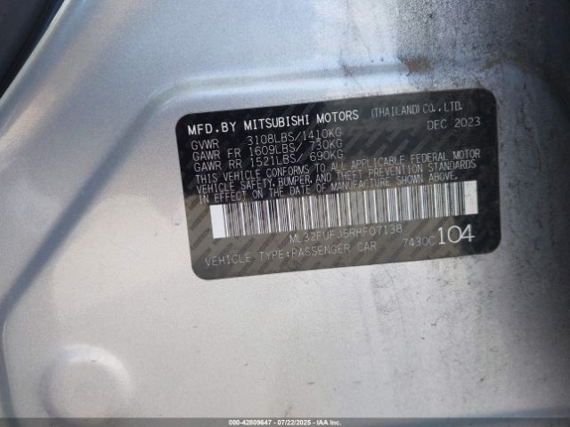 2024 MITSUBISHI MIRAGE G4 ML32FUFJ5RHF07138 Photo 8