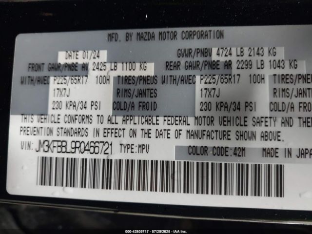 2024 MAZDA CX-5 JM3KFBBL9R0466721 Photo 8