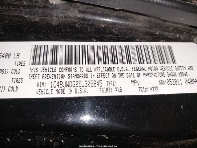 1C4BJWDG2EL305845 Jeep 2014