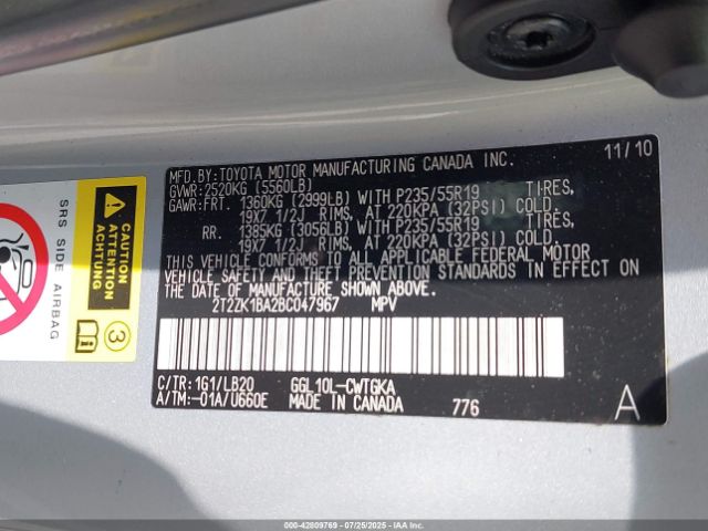 2011 LEXUS RX 350 2T2ZK1BA2BC047967 Photo 8