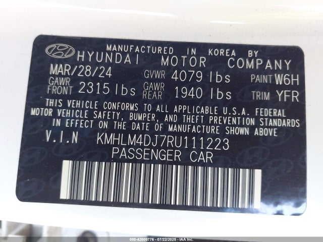Hyundai gdi kappa 2024 KMHLM4DJ7RU111223 Image 9