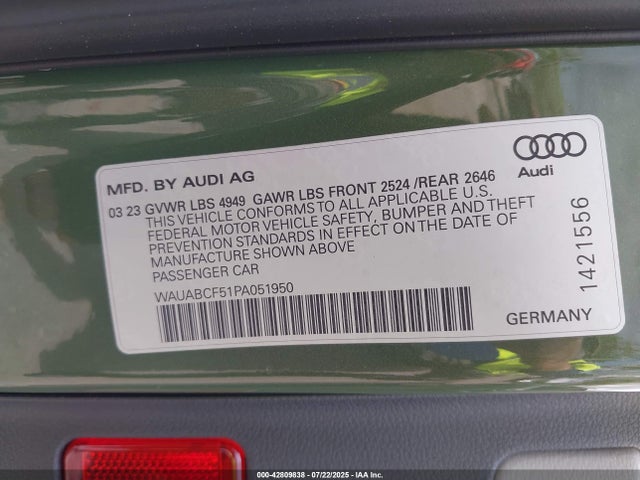 2023 AUDI A5 SPORTBACK WAUABCF51PA051950 Photo 8