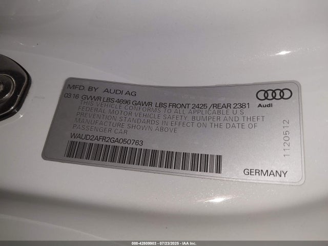 2016 AUDI A5 WAUD2AFR2GA050763 Photo 8